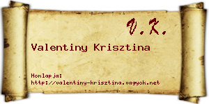 Valentiny Krisztina névjegykártya